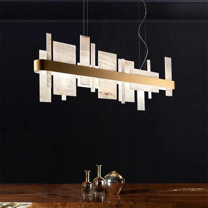 Alabaster Acropolis Round / Linear Chandelier-Nobipets