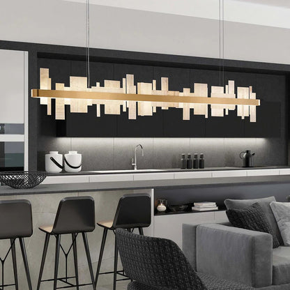 Alabaster Acropolis Round / Linear Chandelier-Nobipets