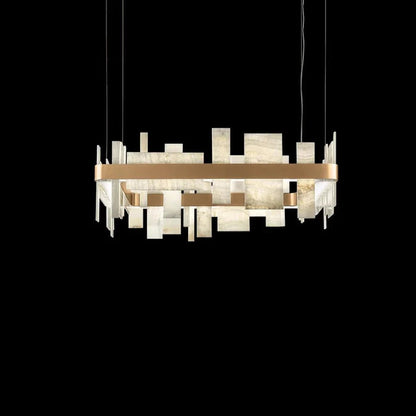 Alabaster Acropolis Round / Linear Chandelier-Nobipets