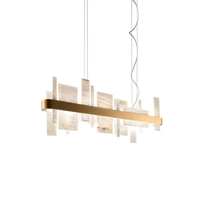 Alabaster Acropolis Round / Linear Chandelier-Nobipets