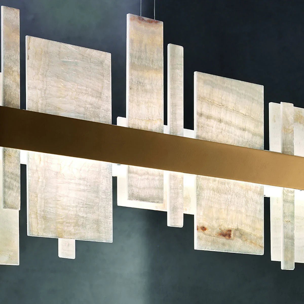 Alabaster Acropolis Round / Linear Chandelier-Nobipets