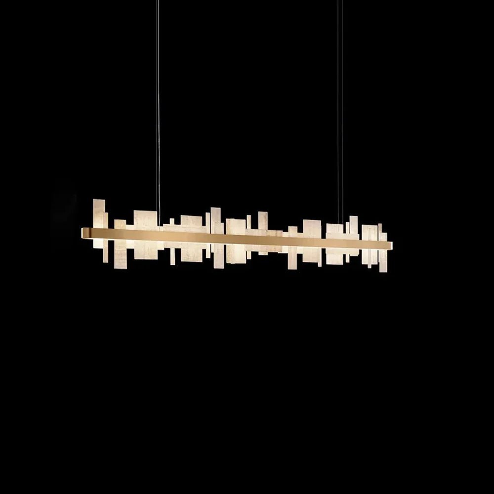 Alabaster Acropolis Round / Linear Chandelier-Nobipets