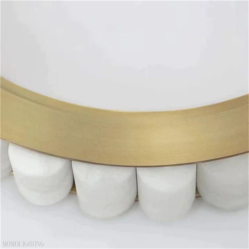 Alabaster Circle Round Chandeliers-Nobipets