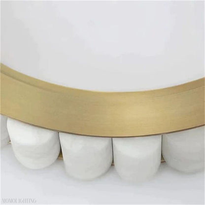 Alabaster Circle Round Chandeliers-Nobipets