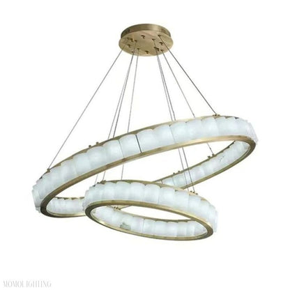 Alabaster Circle Round Chandeliers-Nobipets