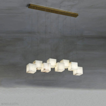 Alabaster Cubic Linear Chandelier-Nobipets
