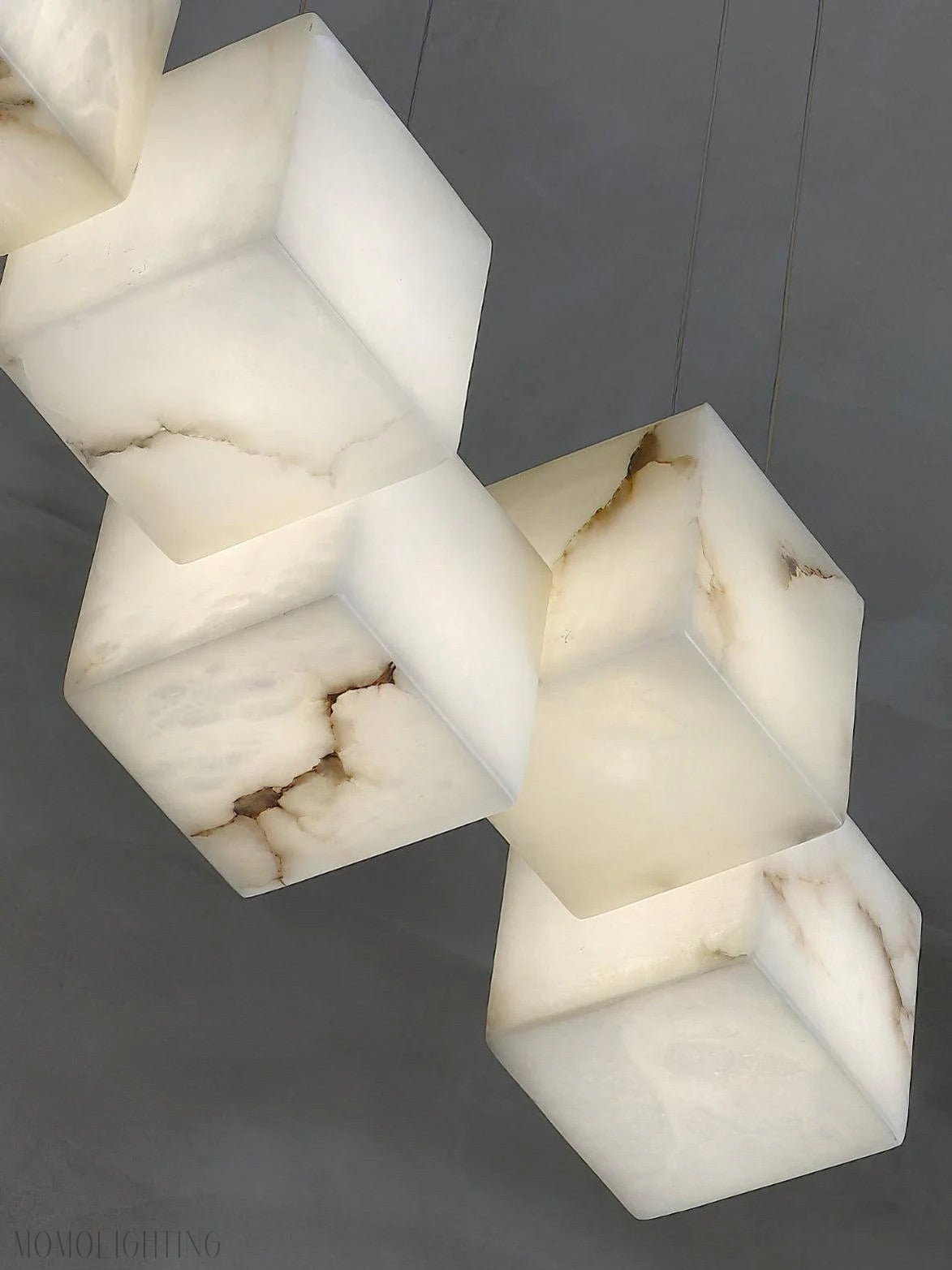 Alabaster Cubic Linear Chandelier-Nobipets