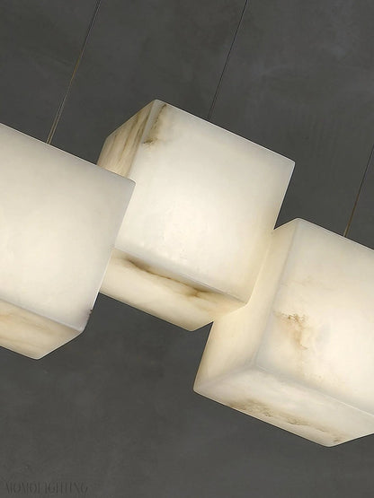 Alabaster Cubic Linear Chandelier-Nobipets