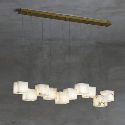 Alabaster Cubic Linear Chandelier-Nobipets