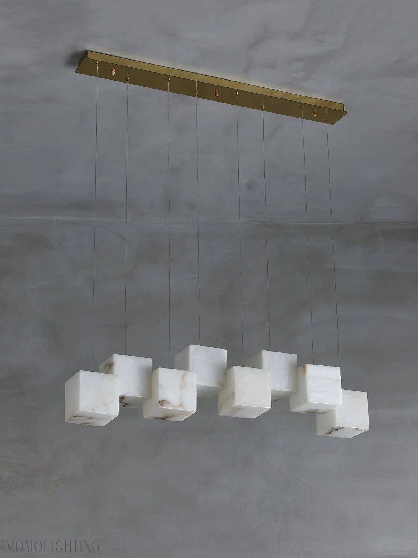 Alabaster Cubic Linear Chandelier-Nobipets