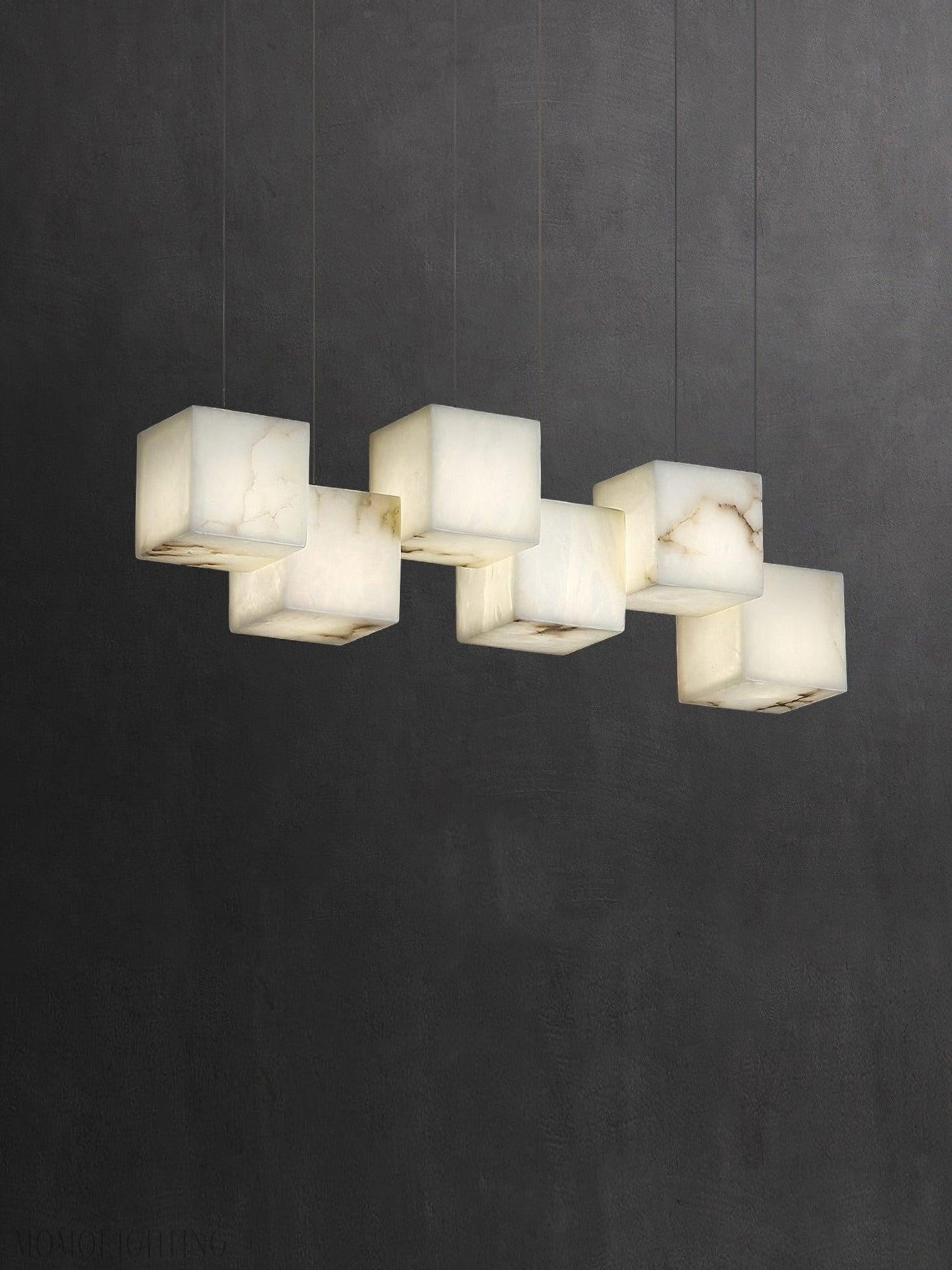 Alabaster Cubic Linear Chandelier-Nobipets
