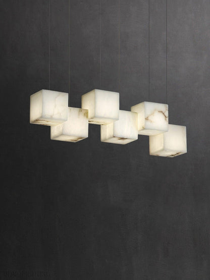 Alabaster Cubic Linear Chandelier-Nobipets