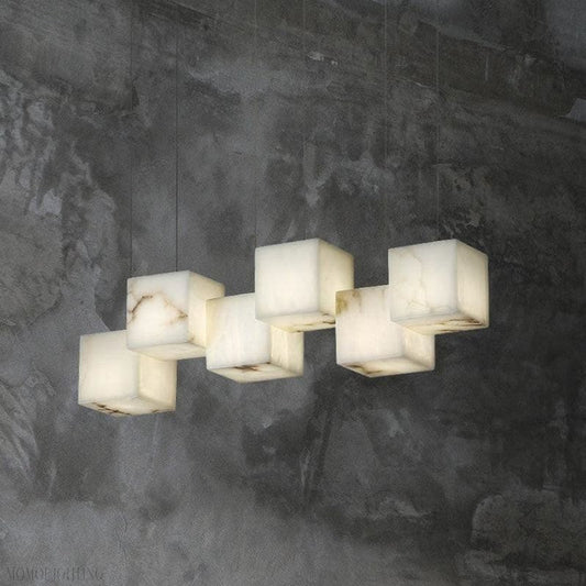 Alabaster Cubic Rectangular Chandelier-Nobipets