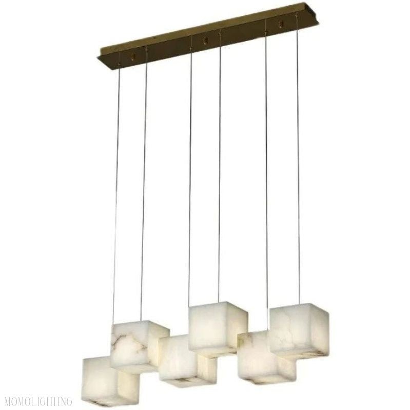 Alabaster Cubic Rectangular Chandelier-Nobipets