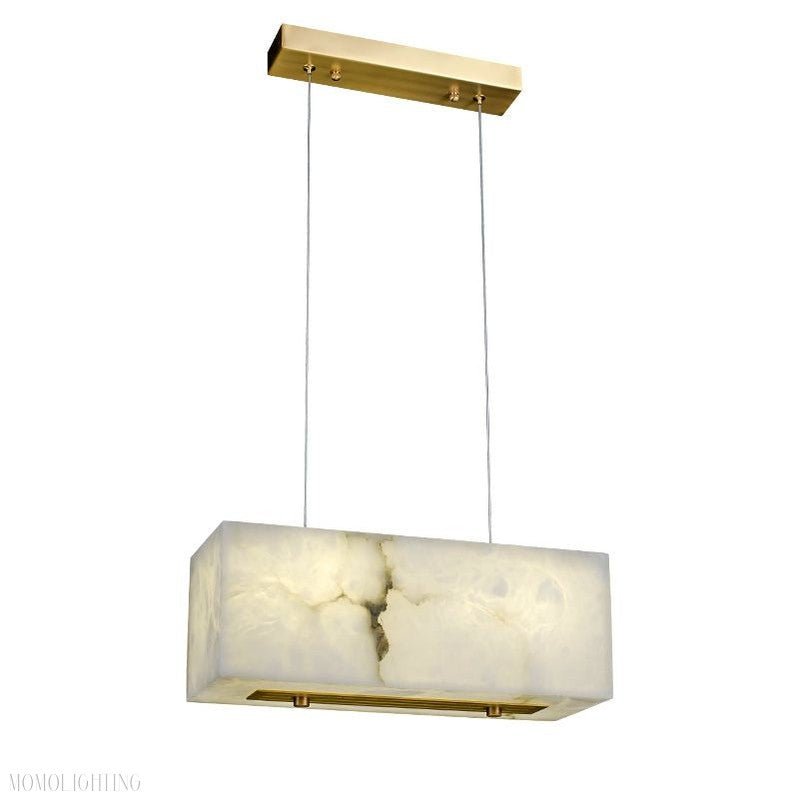 Alabaster Cuboid Dining Room Chandelier-Nobipets