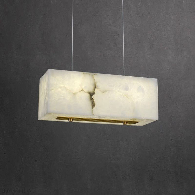 Alabaster Cuboid Dining Room Chandelier-Nobipets