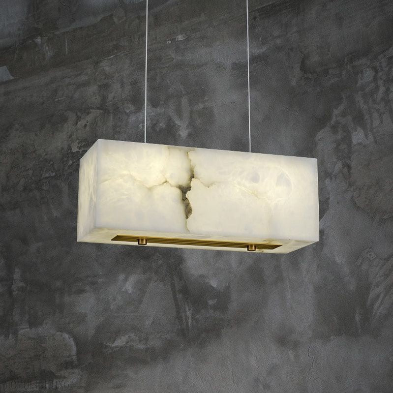Alabaster Cuboid Dining Room Chandelier-Nobipets