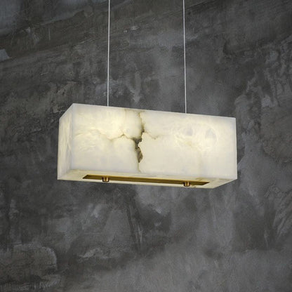 Alabaster Cuboid Dining Room Chandelier-Nobipets