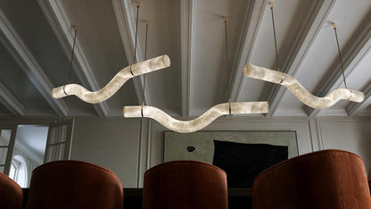 Alabaster Curved Chandelier-Nobipets