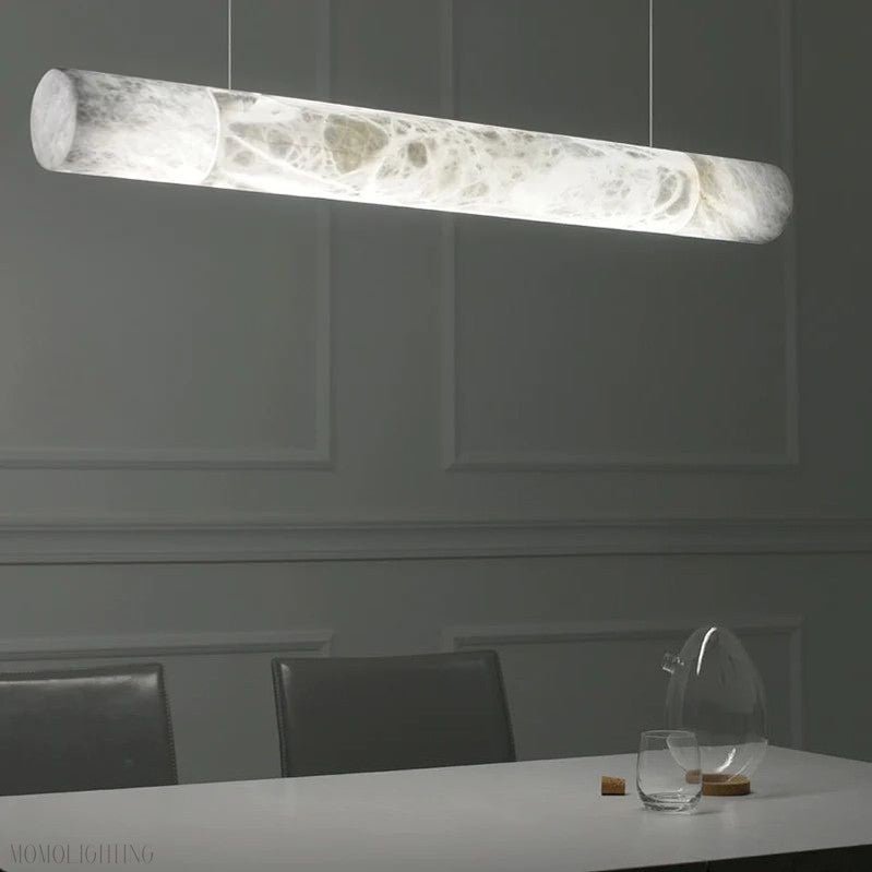 Alabaster Cylindrical Chandelier 47"-Nobipets