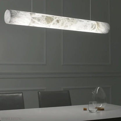 Alabaster Cylindrical Chandelier 47"-Nobipets