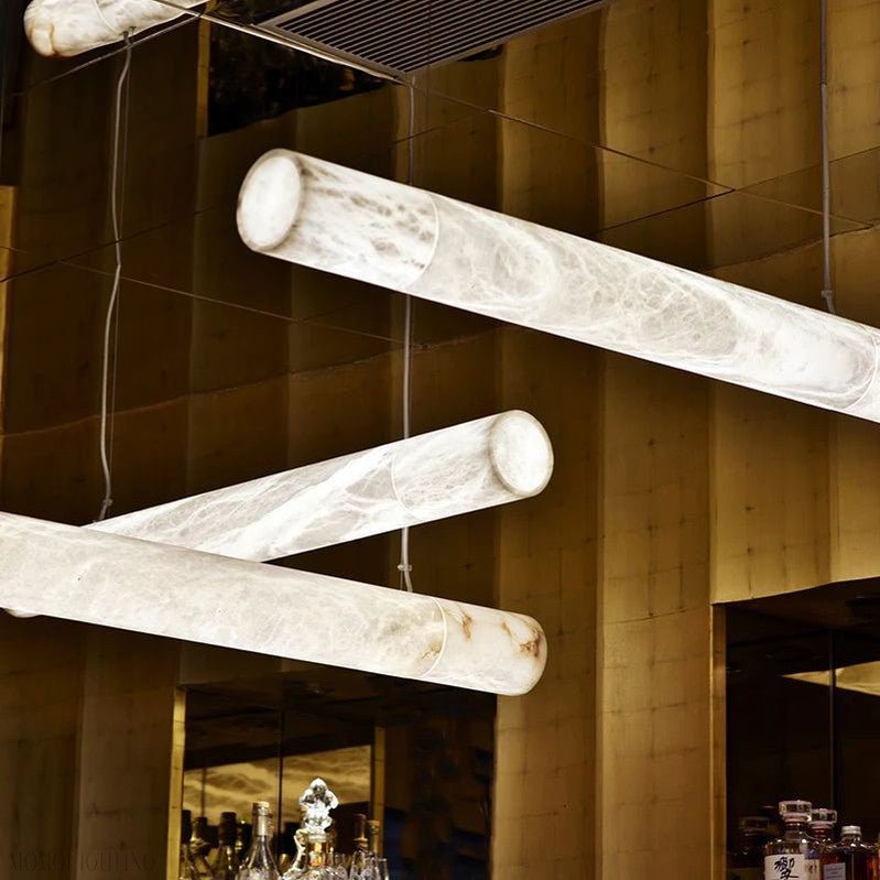 Alabaster Cylindrical Chandelier 47"-Nobipets