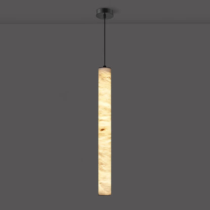 Alabaster Cylindrical Pendant Light