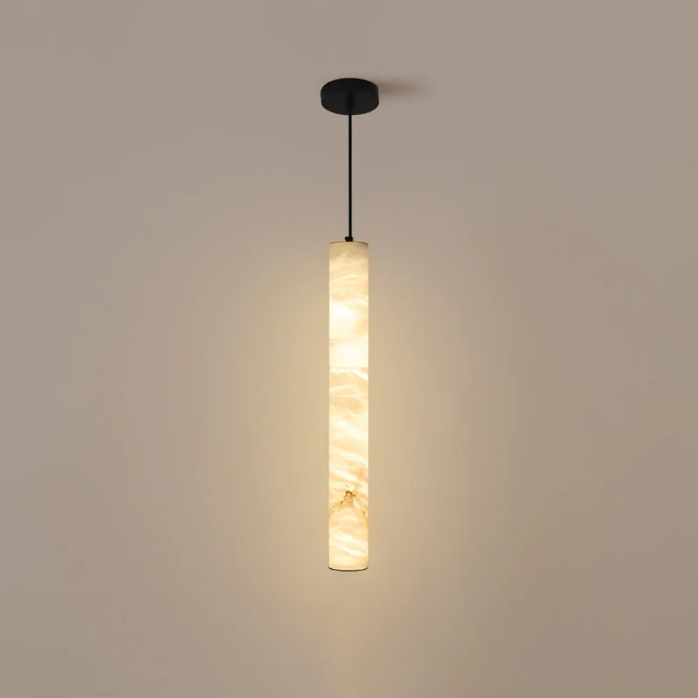 Alabaster Cylindrical Pendant Light