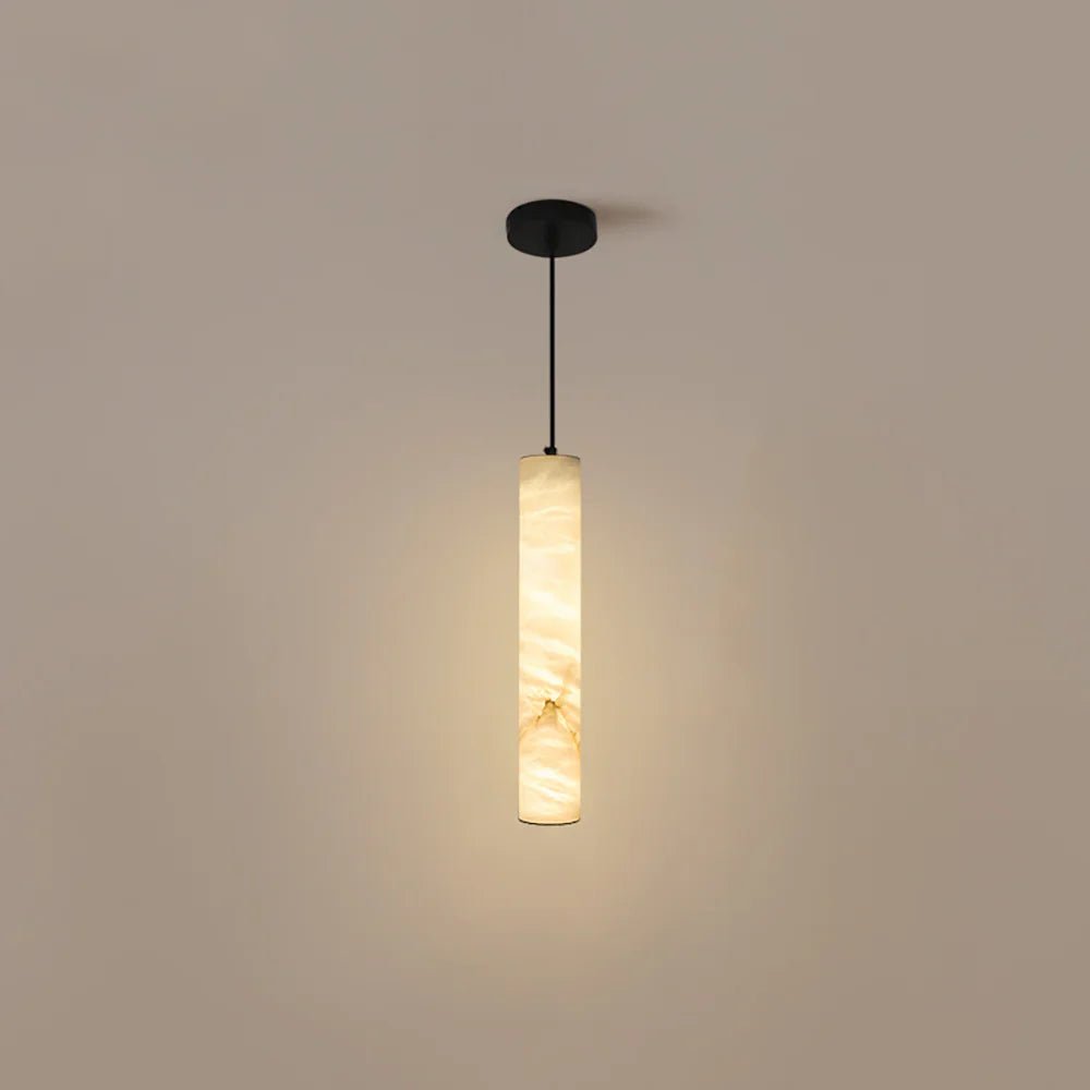 Alabaster Cylindrical Pendant Light