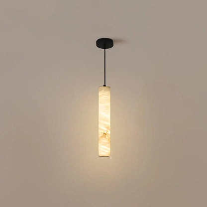 Alabaster Cylindrical Pendant Light