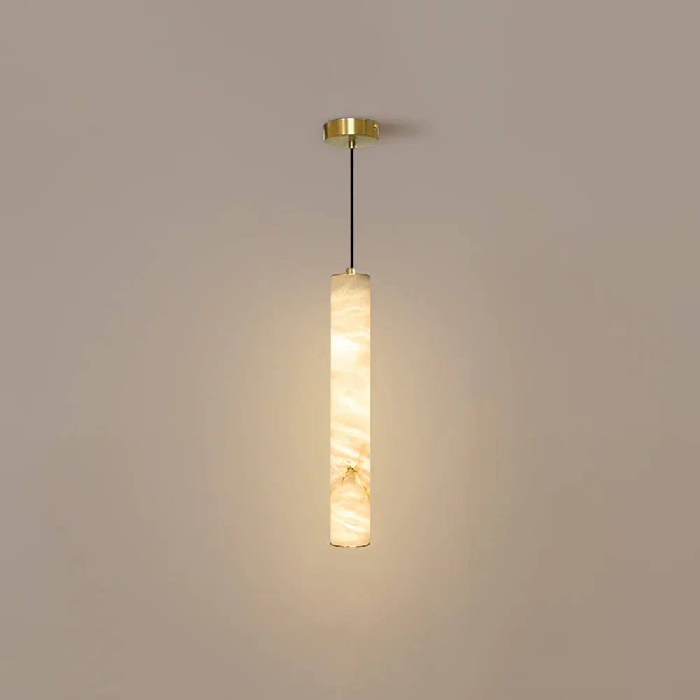 Alabaster Cylindrical Pendant Light