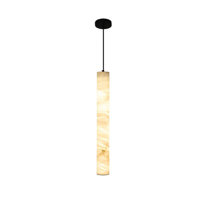 Alabaster Cylindrical Pendant Light
