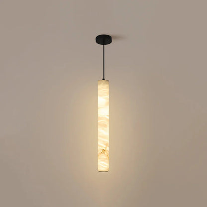 Alabaster Cylindrical Pendant Light