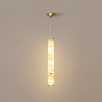 Alabaster Cylindrical Pendant Light