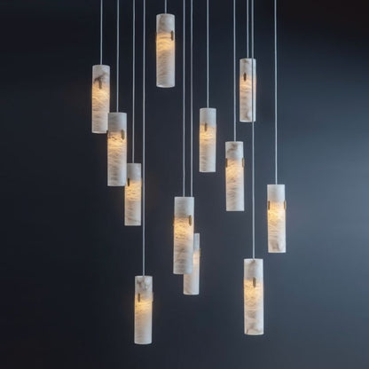 Alabaster Deco 12-Light Cluster Chandelier-Nobipets