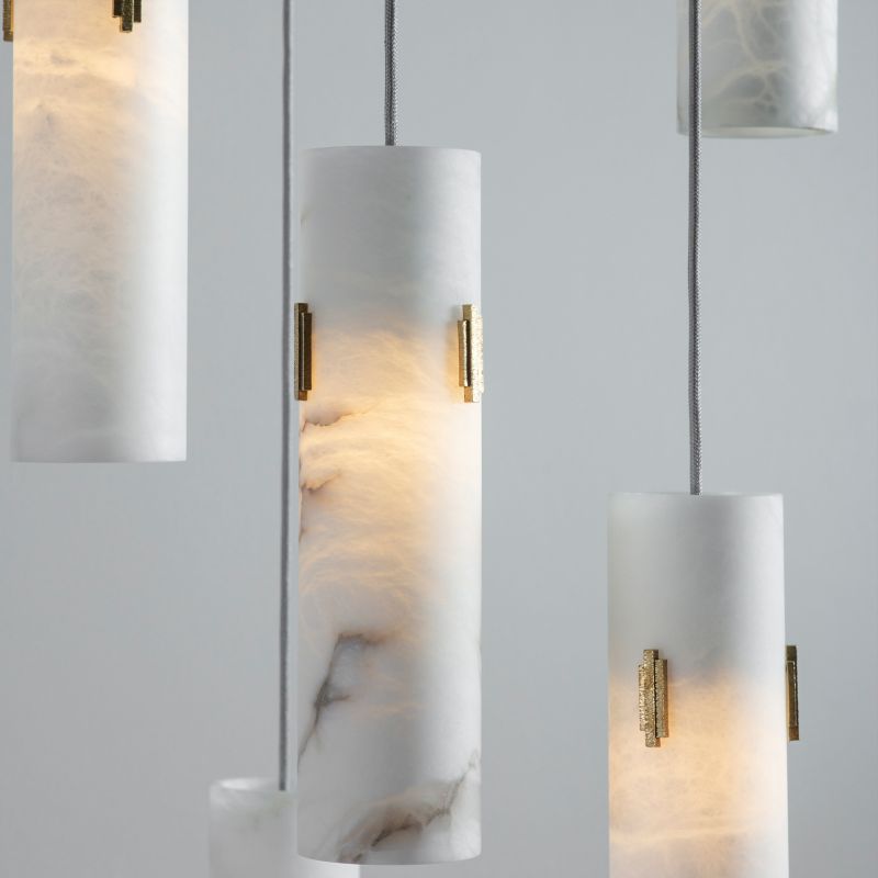Alabaster Deco 12-Light Cluster Chandelier-Nobipets