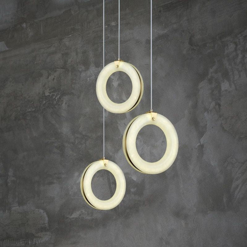 Alabaster Duplex Staircase Chandelier Light-Nobipets