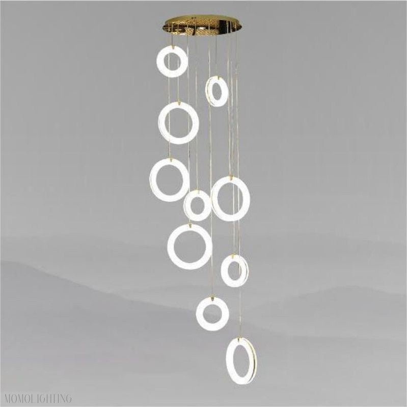 Alabaster Duplex Staircase Chandelier Light-Nobipets