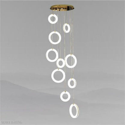 Alabaster Duplex Staircase Chandelier Light-Nobipets