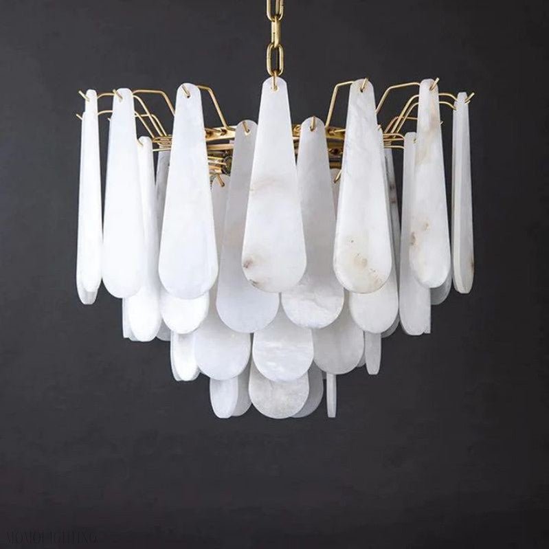 Alabaster Feathery Chandelier-Nobipets