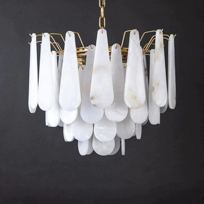Alabaster Feathery Chandelier-Nobipets