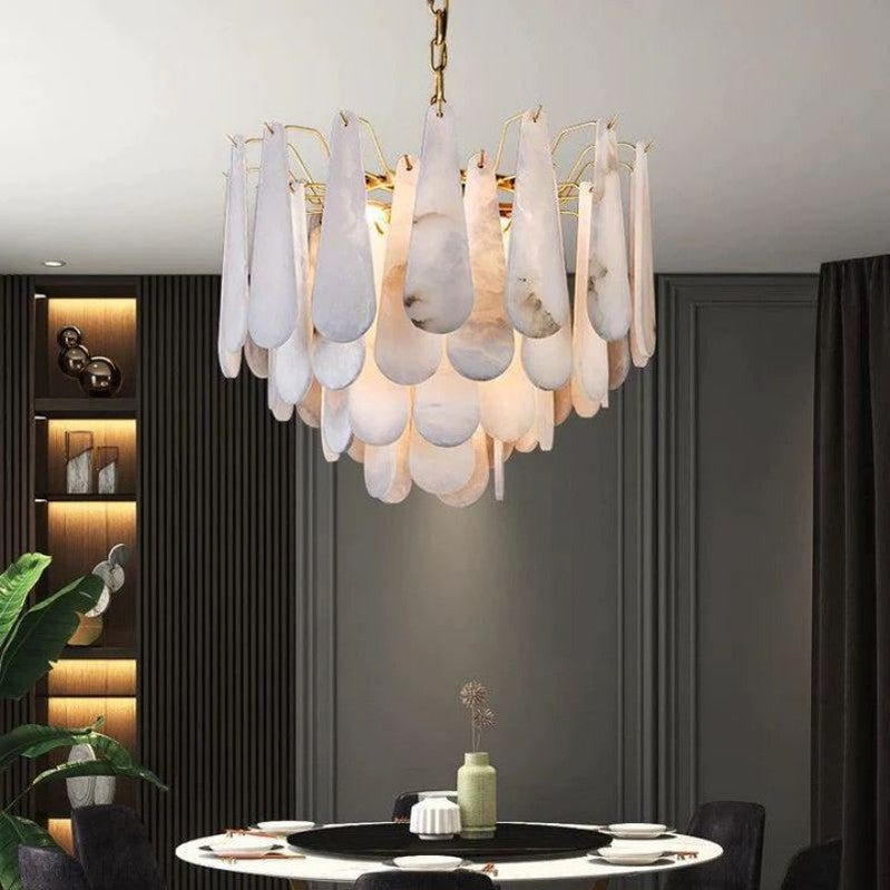 Alabaster Feathery Chandelier-Nobipets