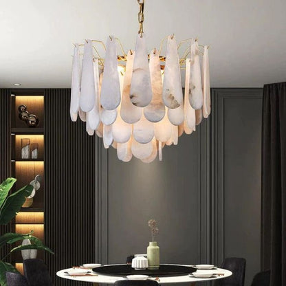 Alabaster Feathery Chandelier-Nobipets