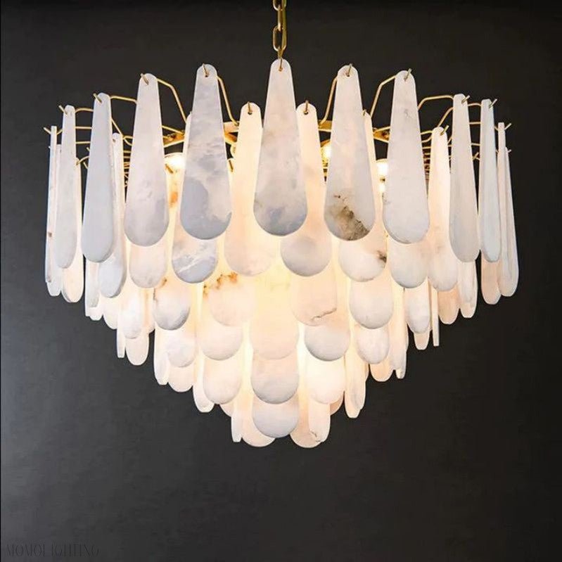 Alabaster Feathery Chandelier-Nobipets