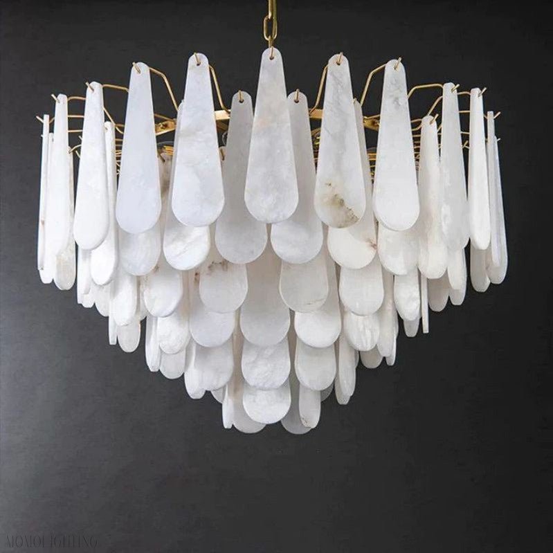 Alabaster Feathery Chandelier-Nobipets