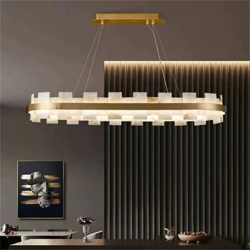 Alabaster Glo Modern Chandelier-Nobipets