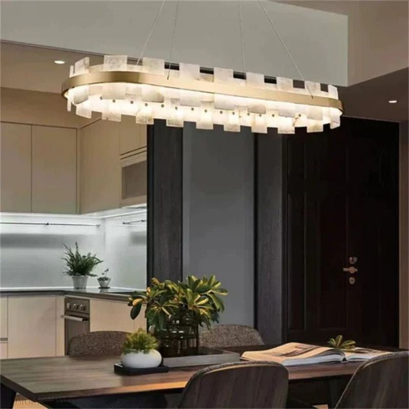 Alabaster Glo Modern Chandelier-Nobipets