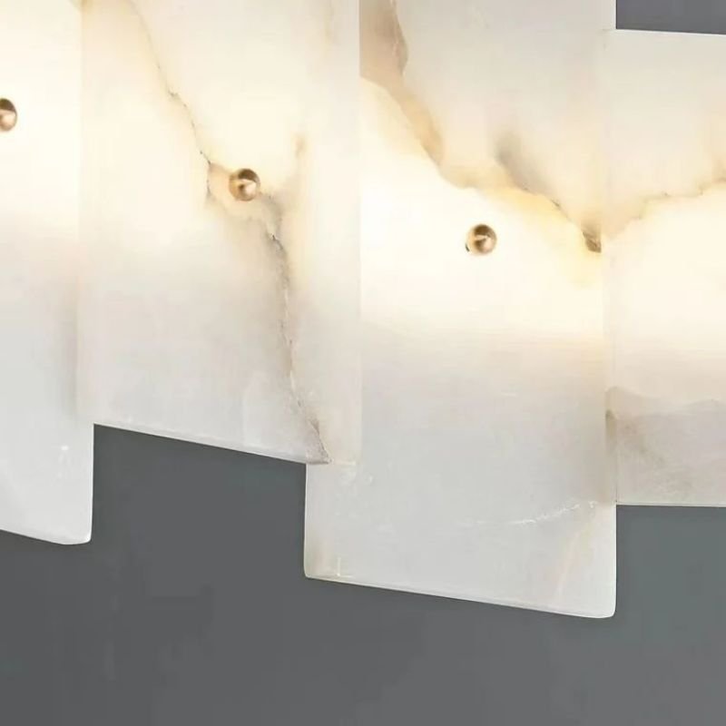 Alabaster Glo Modern Round Chandelier-Nobipets