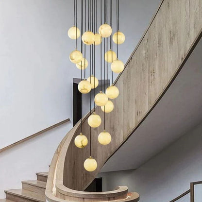 Alabaster Global Wavy Chandelier-Nobipets