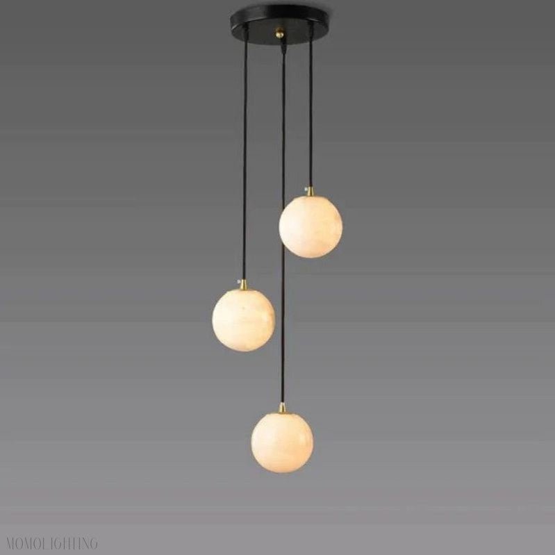 Alabaster Global Wavy Chandelier-Nobipets